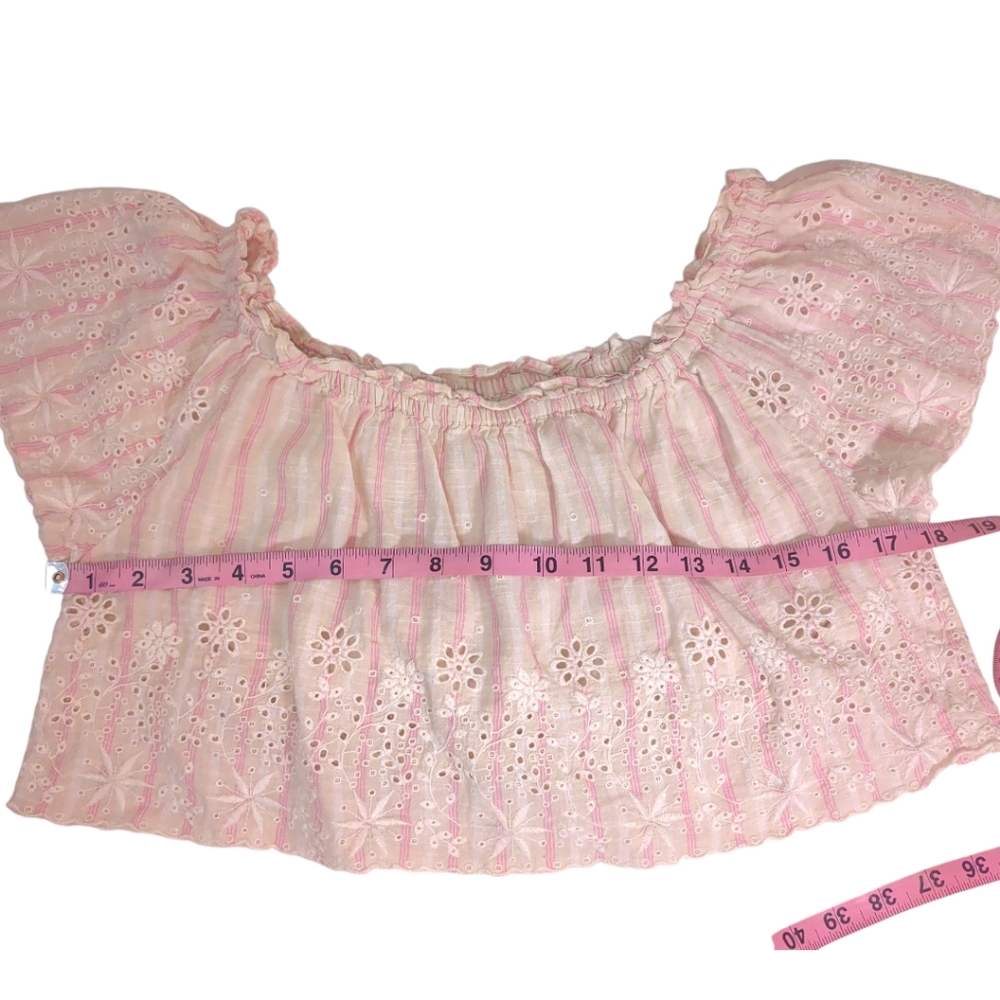 LoveShackFancy Eyelet Lace Stephanie Crop Top SZ Medium - Picture 11 of 13
